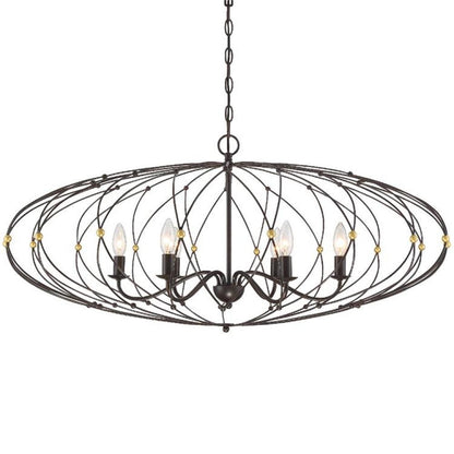 Crystorama Zucca 6 Light Chandelier English Bronze, Antique Gold