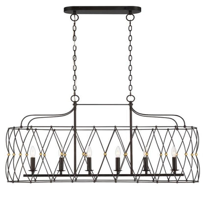 Crystorama Zucca 6 Light Chandelier English Bronze, Antique Gold