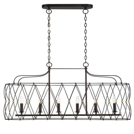 Crystorama Zucca 6 Light Chandelier English Bronze, Antique Gold