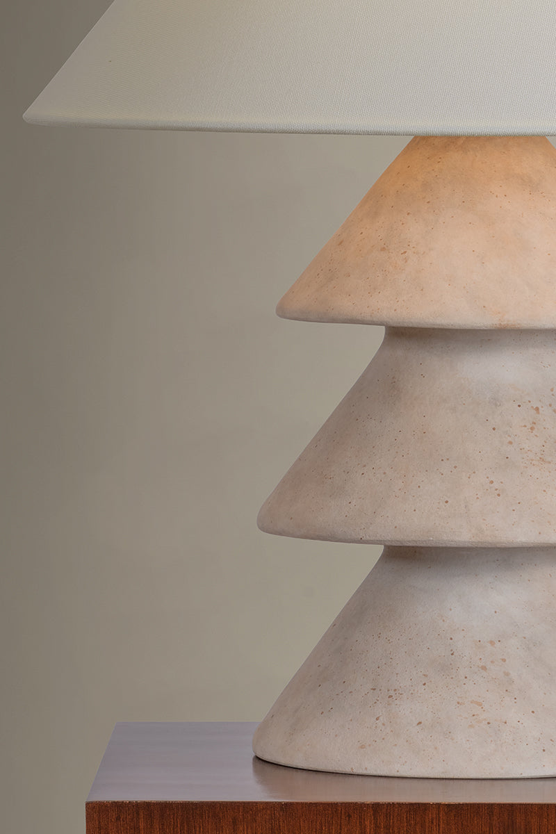 Troy Zettler Table Lamp Patina Brass / Ceramic Ancient Villa Detail 1