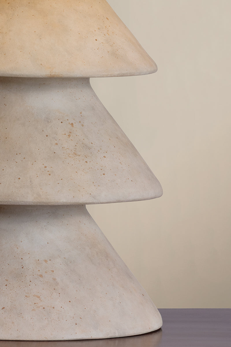 Troy Zettler Table Lamp Patina Brass / Ceramic Ancient Villa Detail 2