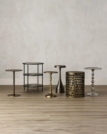 Pascal Accent Table, Brass, Cast Aluminum, 12.25"W, Currey and Company (4189 KCZT)