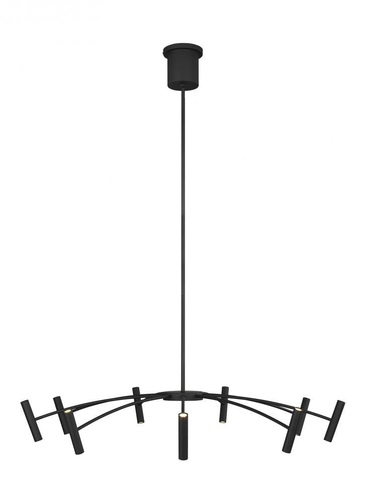 Visual Comfort Modern Aerial Chandelier Black, Matte Black