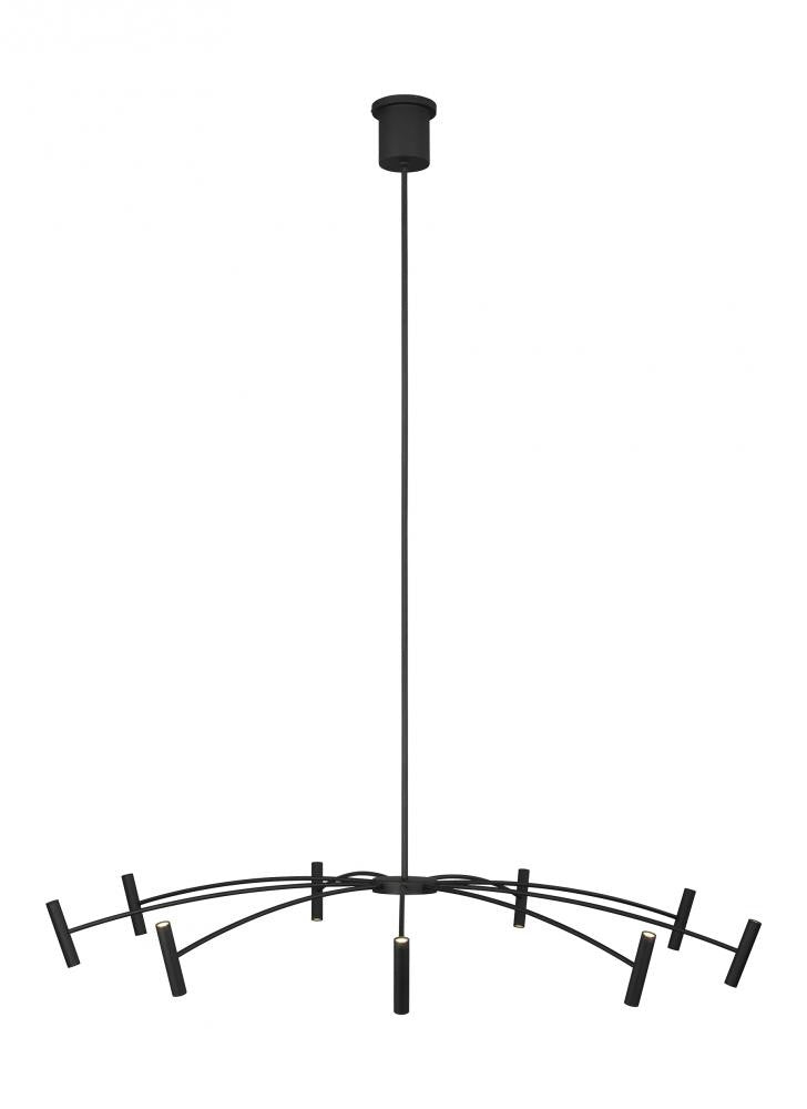 Visual Comfort Modern Aerial Chandelier Black, Matte Black