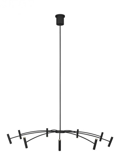 Visual Comfort Modern Aerial Chandelier Black, Matte Black