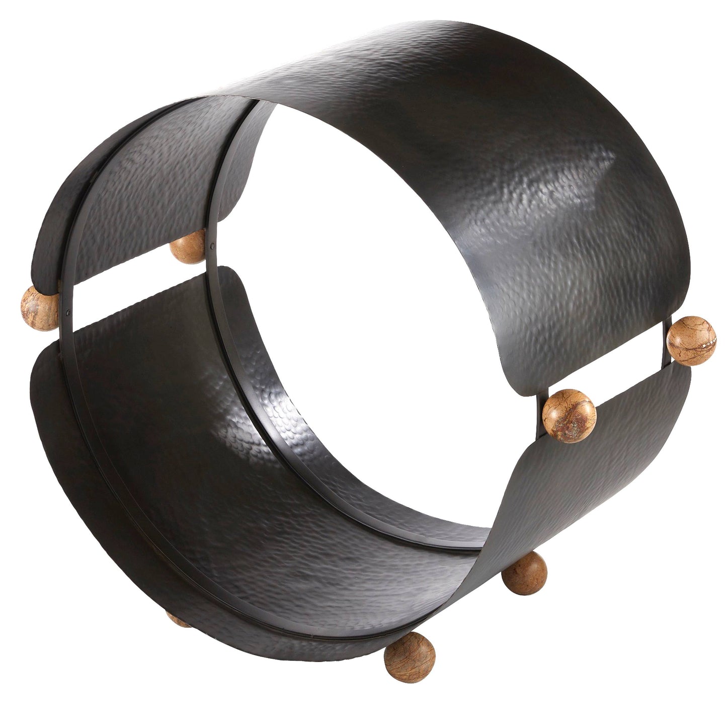 Arteriors Home Cannon Log Holder Blackened Iron, Sienna