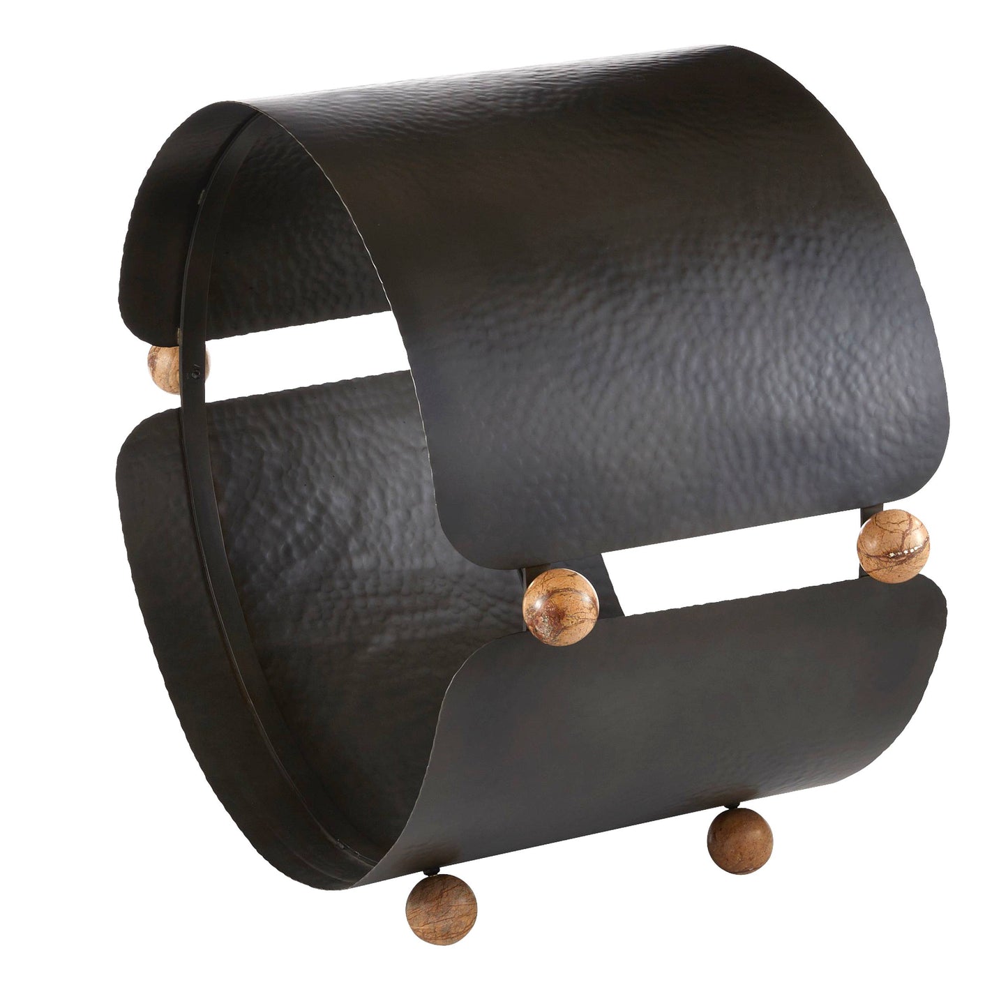 Arteriors Home Cannon Log Holder Blackened Iron, Sienna
