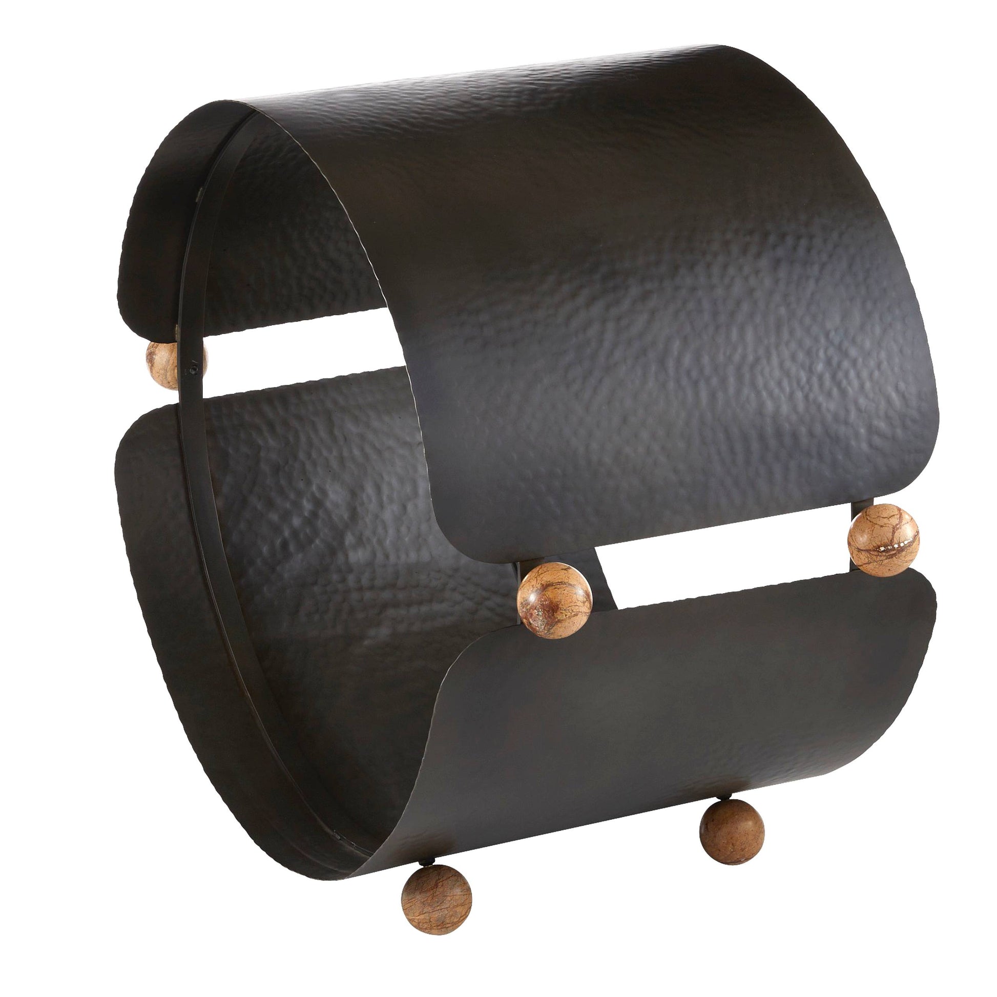 Arteriors Home Cannon Log Holder Blackened Iron, Sienna