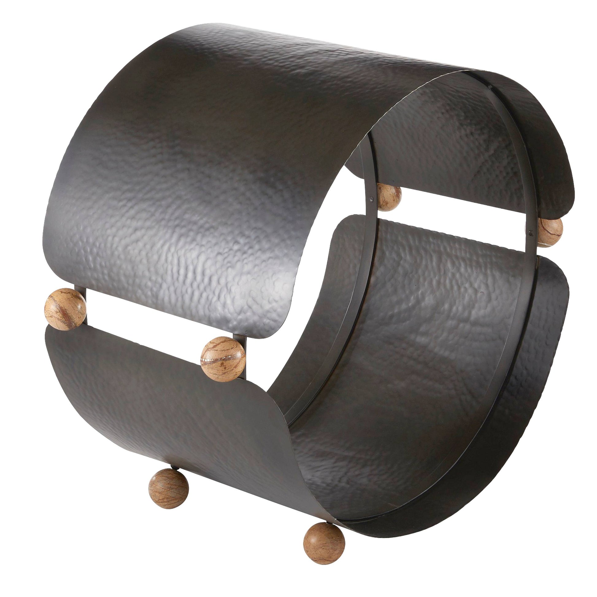 Arteriors Home Cannon Log Holder Blackened Iron, Sienna