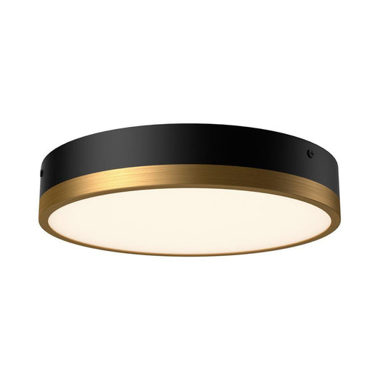 Alora Lighting Adelaide LED Flush Mount Aged Gold, Matte Black