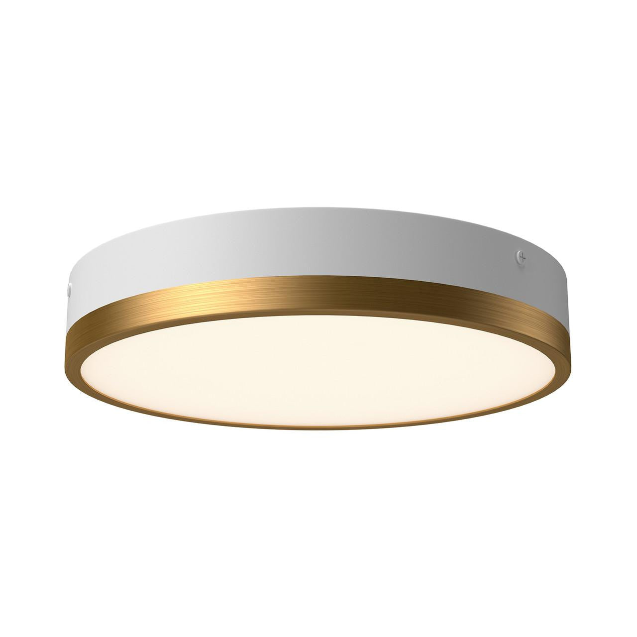 Alora Lighting Adelaide 11-in Aged Gold/White LED Flush Mount