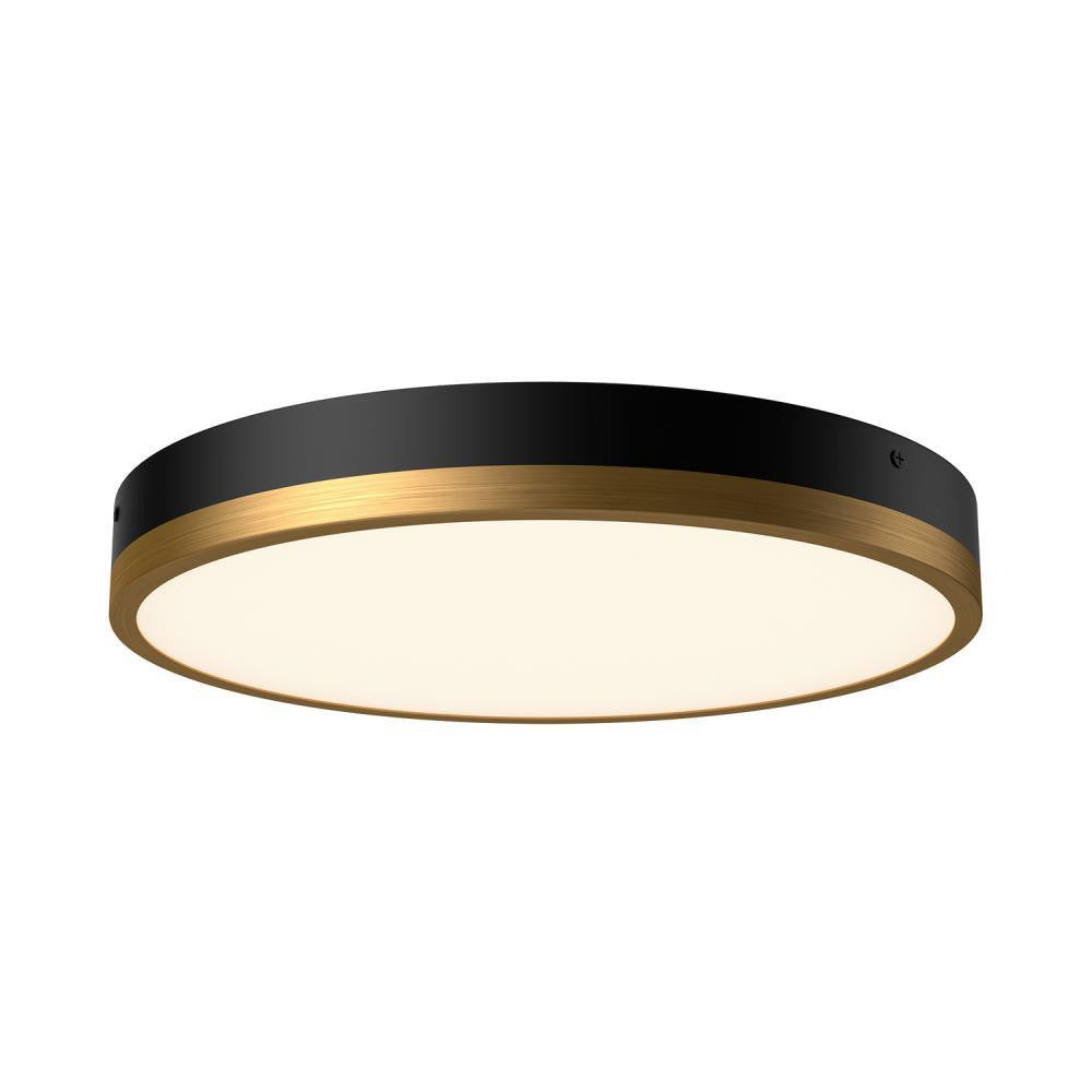 Alora Lighting Adelaide LED Flush Mount Aged Gold, Matte Black