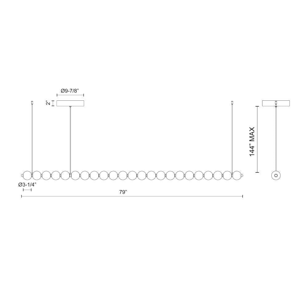 Alora Lighting Akoya Chandelier, 1-Light, LED, Chrome, 79"L (CH321506CH 706TPMP)