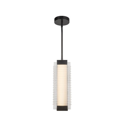 Alora Lighting Alai 16-in Urban Bronze/Ribbed Glass LED Pendant