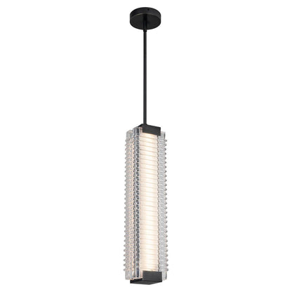 Alora Lighting Alai 24-in Urban Bronze/Ribbed Glass LED Pendant