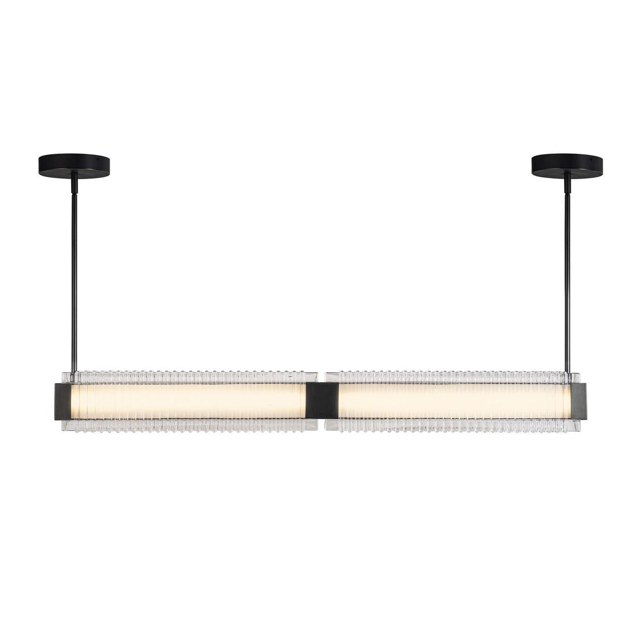 Alora Lighting Alai 47-in Urban Bronze/Ribbed Glass LED Linear Pendant