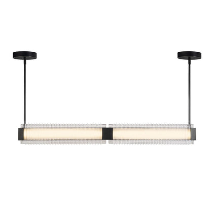 Alora Lighting Alai 47-in Urban Bronze/Ribbed Glass LED Linear Pendant