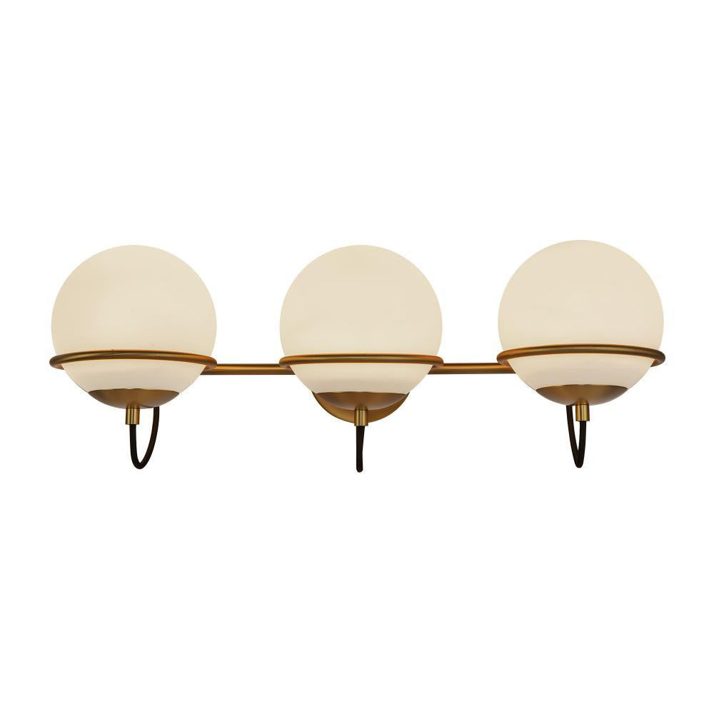 Alora Lighting Alba 24-in Aged Brass/Opal Glass 3 Lights Wall Vanity