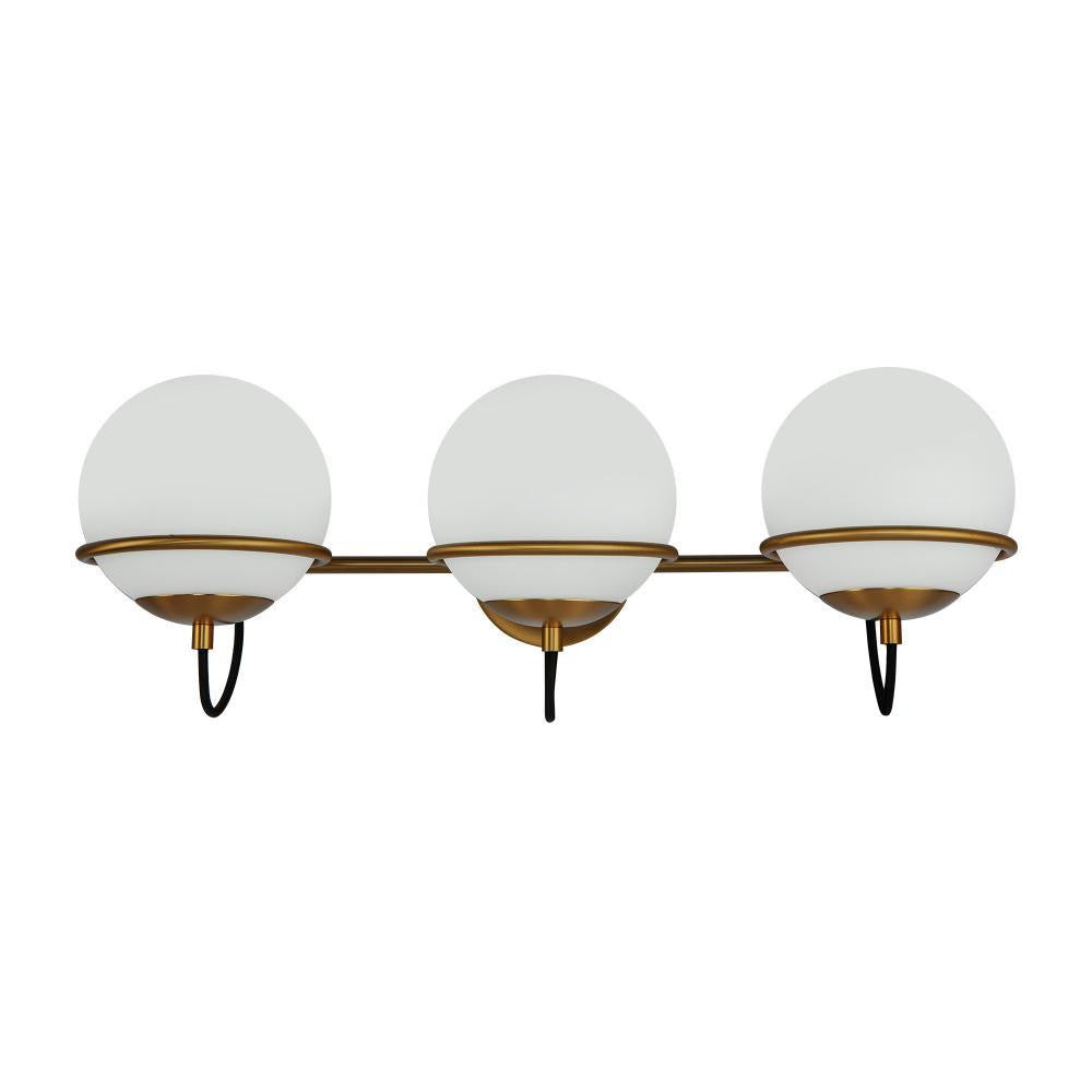 Alora Lighting Alba 24-in Aged Brass/Opal Glass 3 Lights Wall Vanity