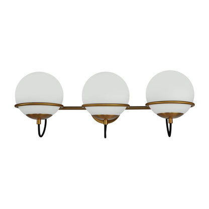 Alora Lighting Alba 24-in Aged Brass/Opal Glass 3 Lights Wall Vanity