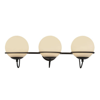 Alora Lighting Alba 24-in Matte Black/Opal Glass 3 Lights Wall Vanity