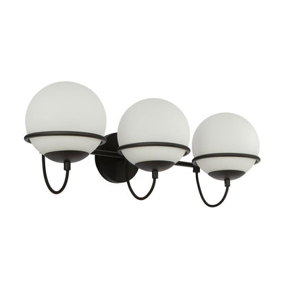 Alora Lighting Alba 24-in Matte Black/Opal Glass 3 Lights Wall Vanity