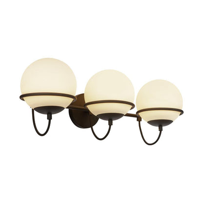 Alora Lighting Alba 24-in Matte Black/Opal Glass 3 Lights Wall Vanity