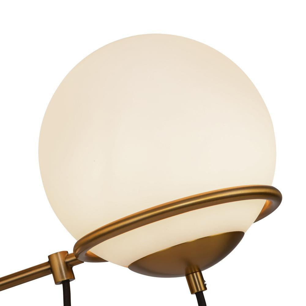 Alora Lighting Alba 32-in Aged Brass/Opal Glass 6 Lights Chandelier