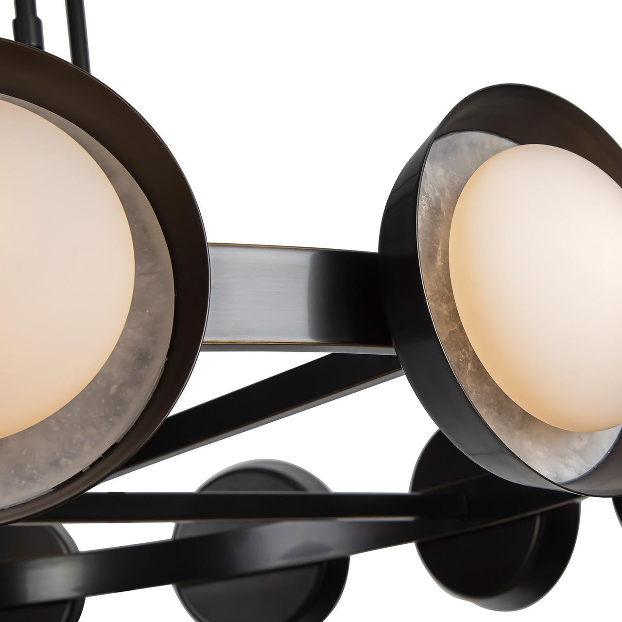 Alora Lighting Alonso 50-in LED Chandelier Urban Bronze, Alabaster