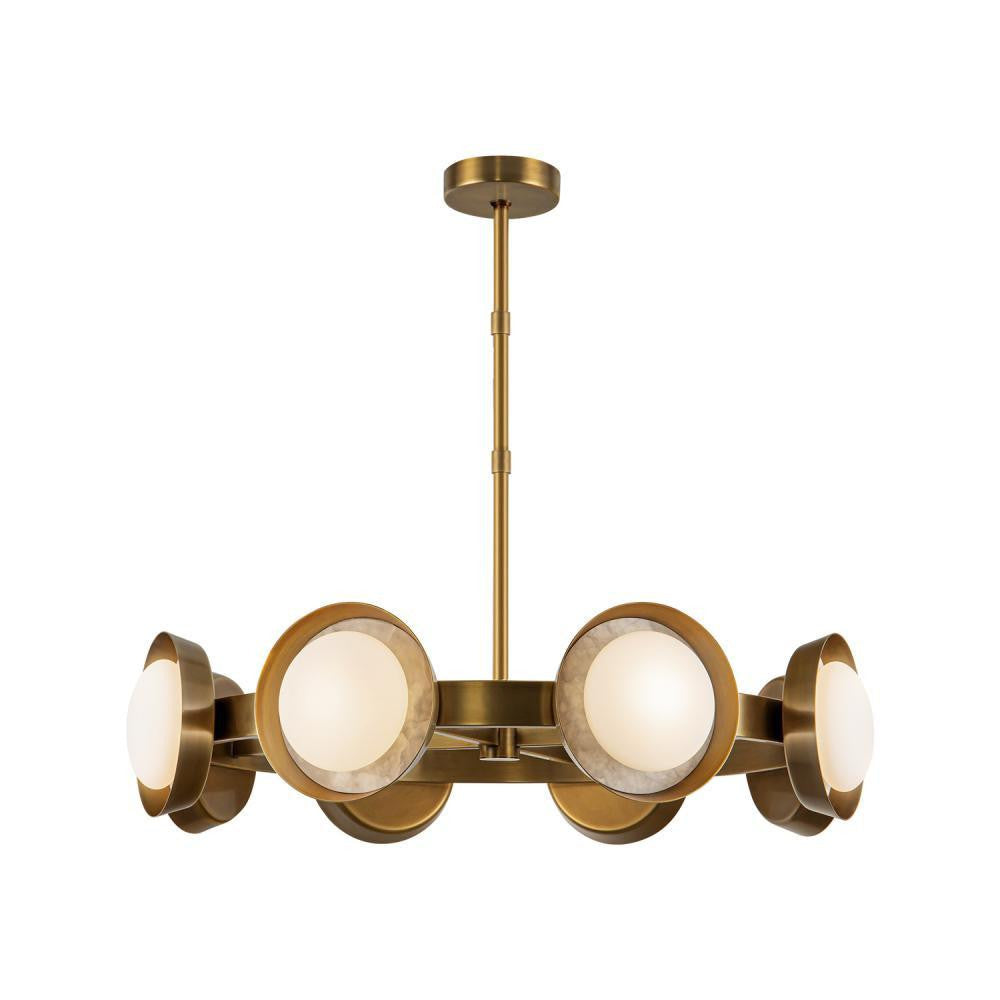 Alora Lighting Alonso Chandelier, 1-Light, LED, Vintage Brass, 37.25"D (CH320837VB 7072XL9)
