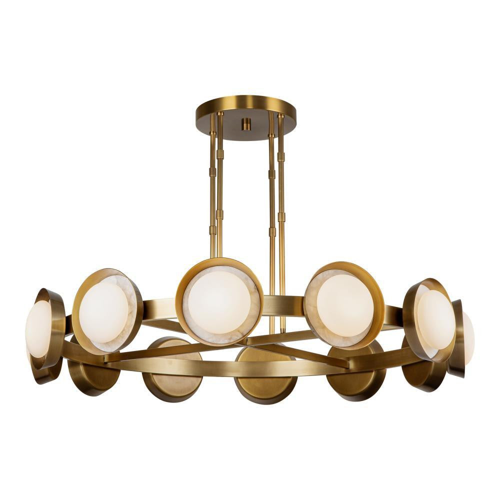 Alora Lighting Alonso Chandelier, 1-Light, LED, Vintage Brass, 50.5"D (CH320050VB 7072XLA)