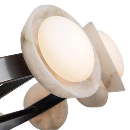 Alora Lighting Alonso Chandelier, 2-Light, LED, Urban Bronze, Alabaster, 50.5"D