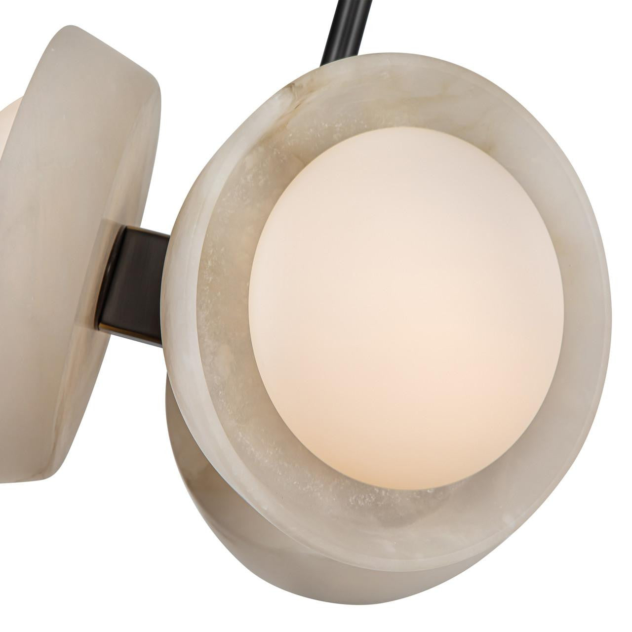 Alora Lighting Alonso Pendant, 2-Light, LED, Urban Bronze, Alabaster, 12.63"D