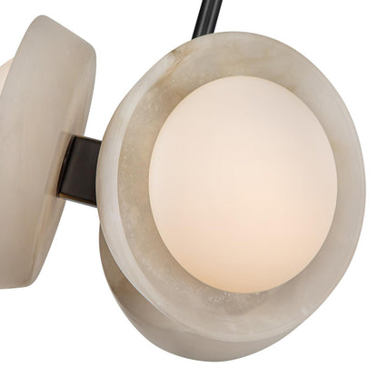 Alora Lighting Alonso Pendant, 2-Light, LED, Urban Bronze, Alabaster, 12.63"D