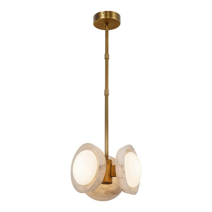 Alora Lighting Alonso Pendant, 7-Light, LED, Vintage Brass, Alabaster, 12.63"D