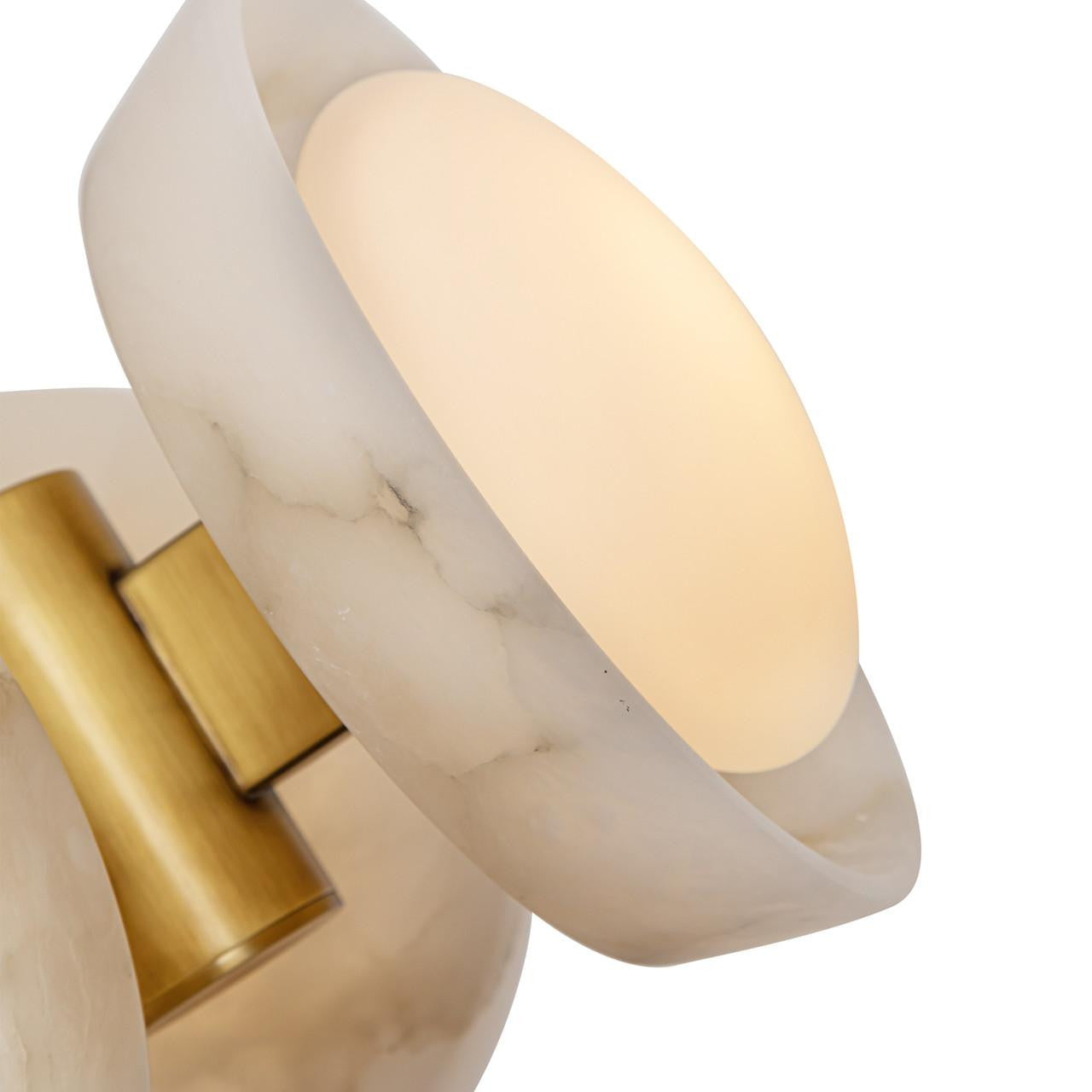 Alora Lighting Alonso Pendant, 7-Light, LED, Vintage Brass, Alabaster, 12.63"D
