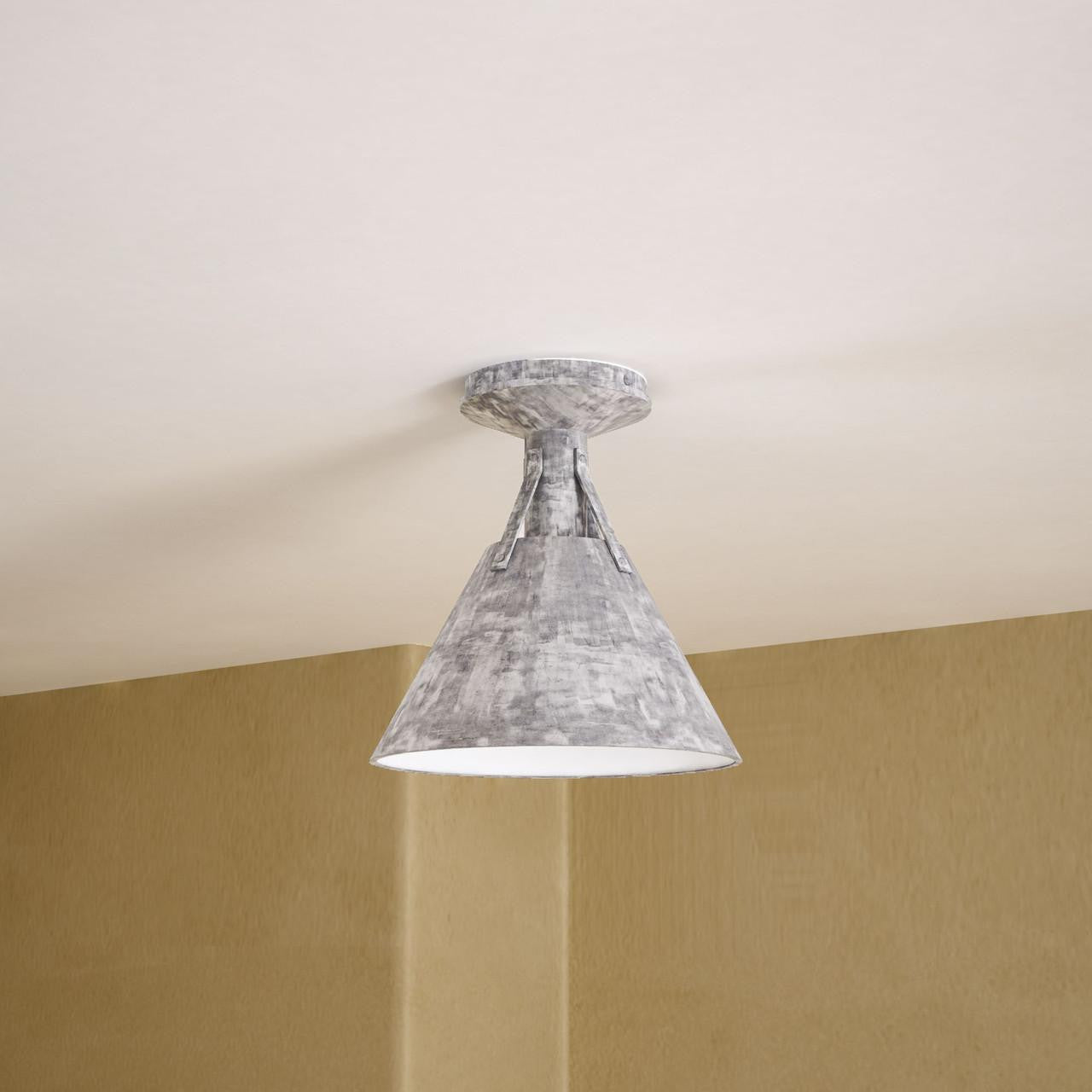 Alora Lighting Archer Semi-Flush Mount, 1-Light, Steel Shade, 10"H