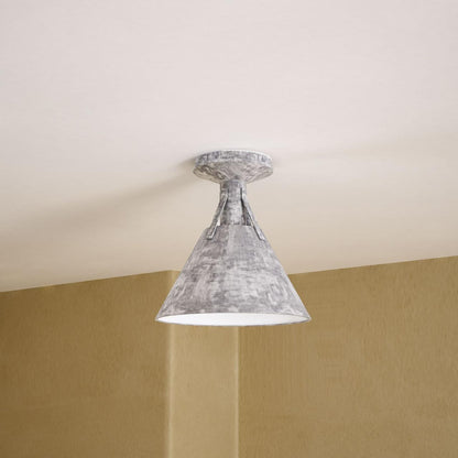 Alora Lighting Archer Semi-Flush Mount, 1-Light, Steel Shade, 10"H