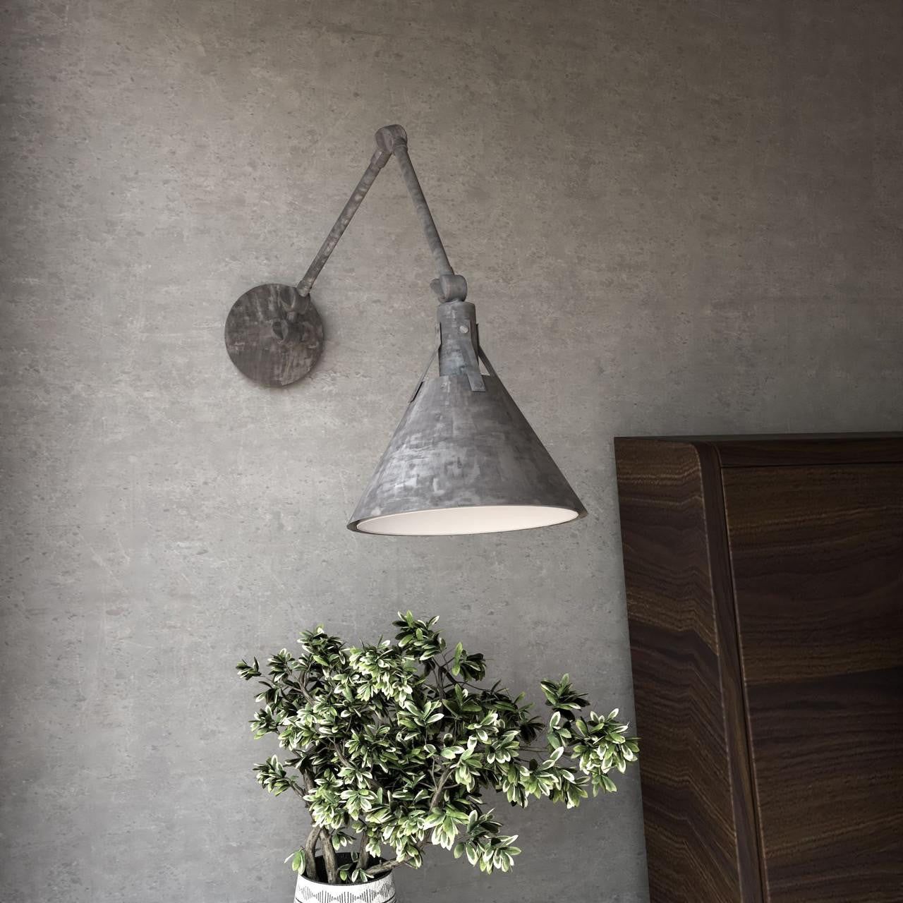 Alora Lighting Archer Wall Sconce, 1-Light, Steel Shade, 25.63"E