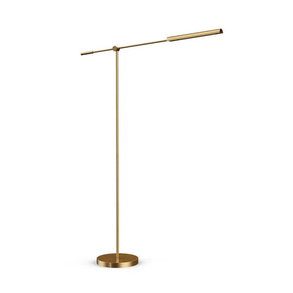 Alora Lighting Astrid Floor Lamp, 1-Light, LED, Vintage Brass, Metal Shade, 54.69"H
