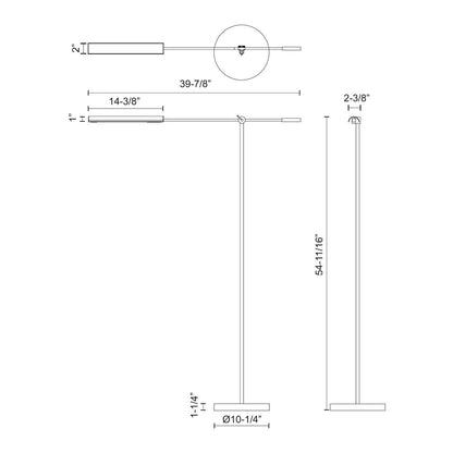 Alora Lighting Astrid Floor Lamp, 1-Light, LED, Vintage Brass, Metal Shade, 54.69"H