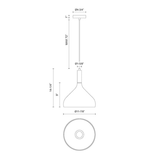 Alora Lighting Belleview Mini Pendant Brushed Nickel