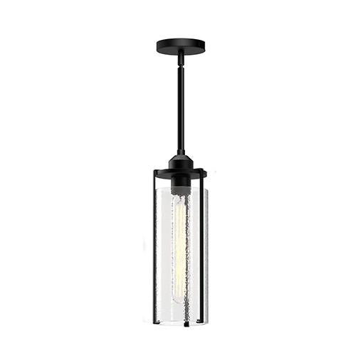 Alora Lighting Belmont Pendant, 1-Light, Matte Black, Clear Water Glass, 16.63"H