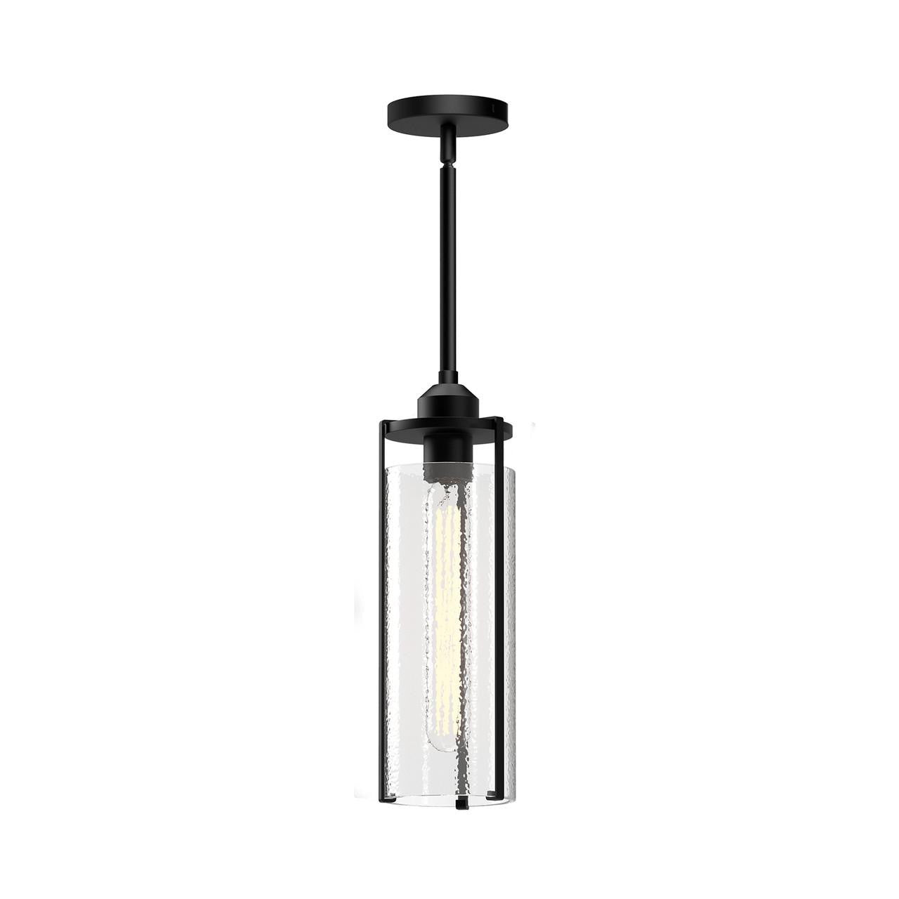 Alora Lighting Belmont Pendant, 3-Light, Matte Black, Clear Water Glass, 16.75"H