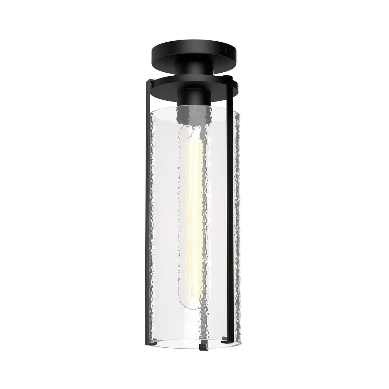 Alora Lighting Belmont Semi-Flush Mount, 1-Light, Matte Black, Clear Water Glass, 16.5"H