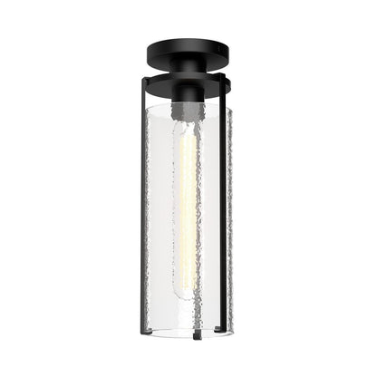 Alora Lighting Belmont Semi-Flush Mount, 1-Light, Matte Black, Clear Water Glass, 16.5"H