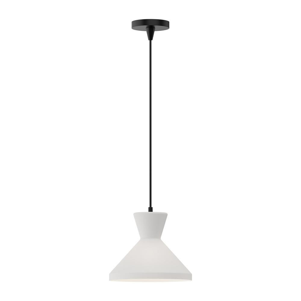Alora Lighting Betty Pendant, 1-Light, Matte Black, Opal Matte Glass, 10.25"D