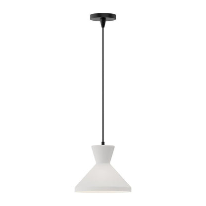 Alora Lighting Betty Pendant, 1-Light, Matte Black, Opal Matte Glass, 10.25"D
