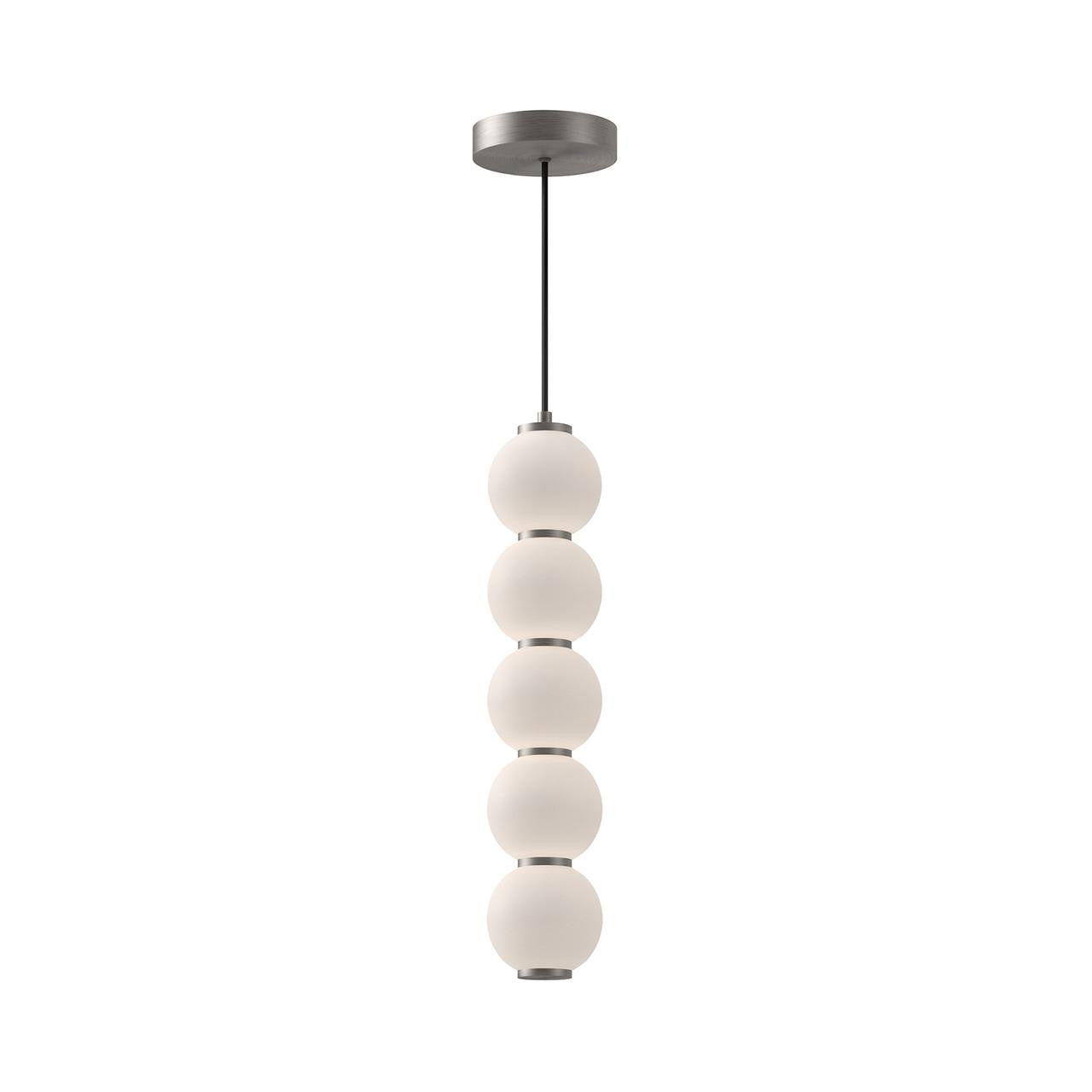 Alora Lighting Bijou Pendant, 1-Light, LED, Brushed Nickel, Opal Matte Glass, 21.25"H