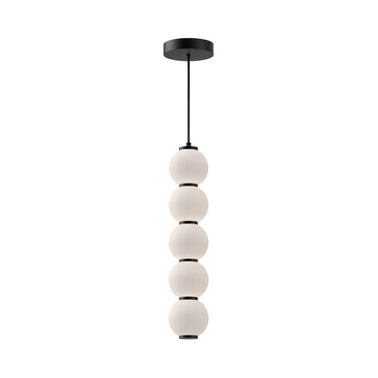 Alora Lighting Bijou Pendant, 1-Light, LED, Matte Black, Opal Matte Glass, 21.25"H